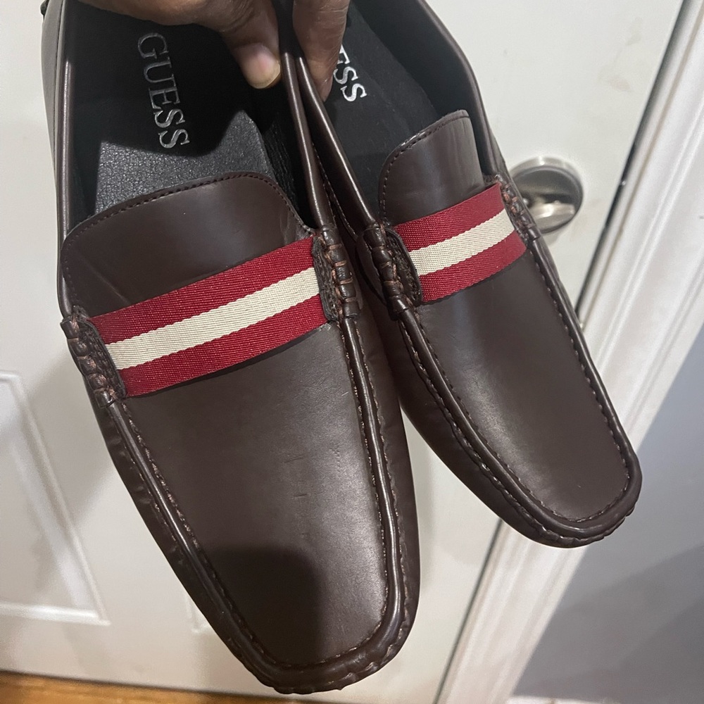 Guess Dark Brown Driving Loafers Sz 10.5 - Picture 1 of 9